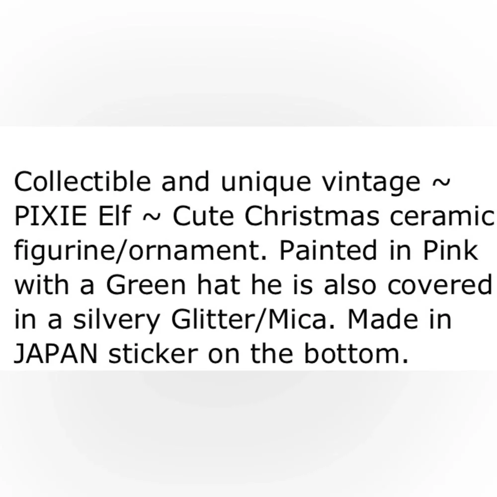 Vintage Christmas Ornament Pixie Elf Antique Japan Pink Mica Glitter 40’s 50’s